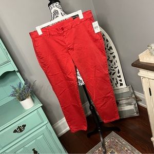 Kut From the Kloth Ankle Trouser Pant Size 16w NWT Cherry Red